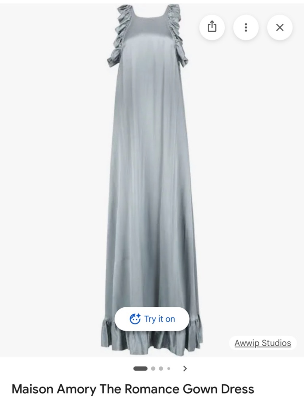 Light Blue Ruffle Maxi Dress - Picture 12 of 16